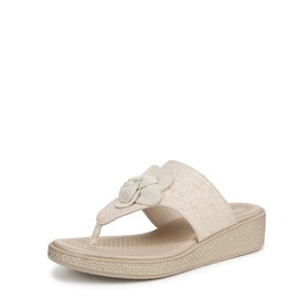 Bzees For Lifestride Women's Bloom Flip-Flop, Natural Stretch Linen Fabric, 6.5