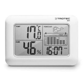 TROTEC Meteo Stazione BZ07 Dispositivo combinato 6 in 1 con valori climatici interni, tendenza meteorologica, statistiche della temperatura su 12 ore, indicatore di benessere