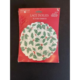 American Greetings Vintage Paper Lace Doilies Holly 6" 20 pack Christmas Crafts Baking Coasters