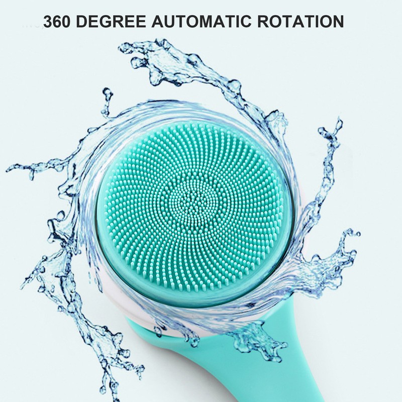 Electric Body Brush Set Rechargeable Long Handle Scrubber Shower Brush