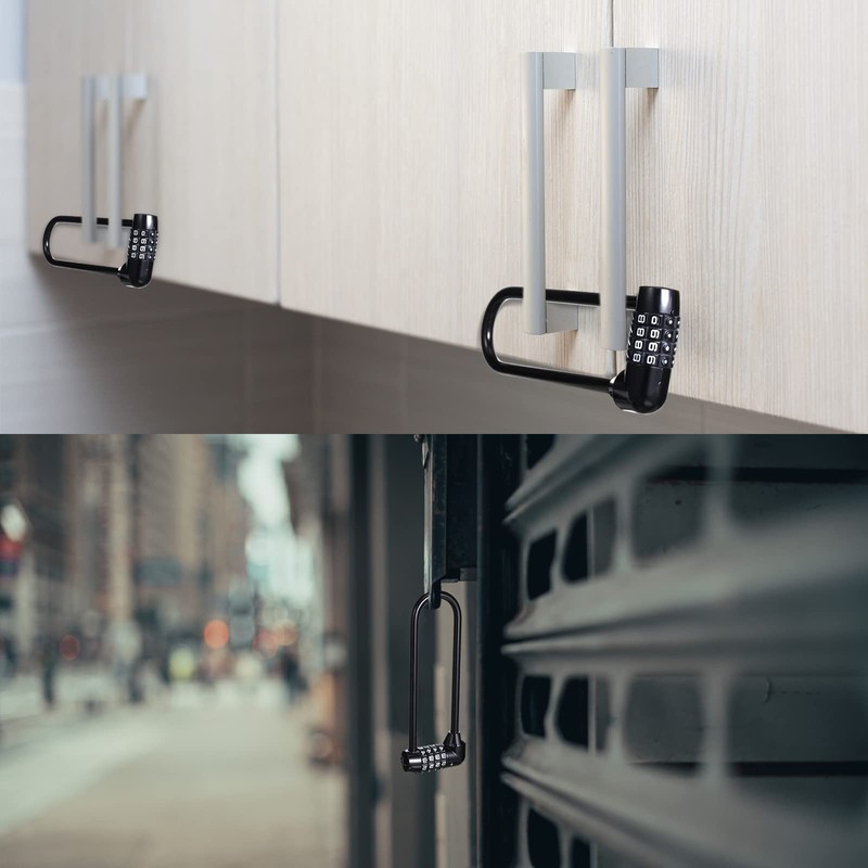 Shimeyao 4 Pieces 6 Inch Long Shackle Combination Lock 4