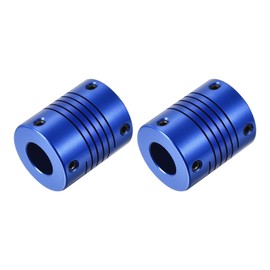 sourcing map 2Pcs 12mm to 12mm Aluminum Alloy Shaft Coupling L30xD25 Flexible Coupler with Screws Beam for 3D Printer CNC Machine DIY Encoders and Motors Shaft,Blue