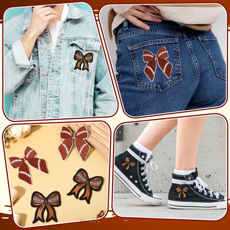 Bow Iron on Patch 3x2.8 in Shiny Embroidery Cute Applique