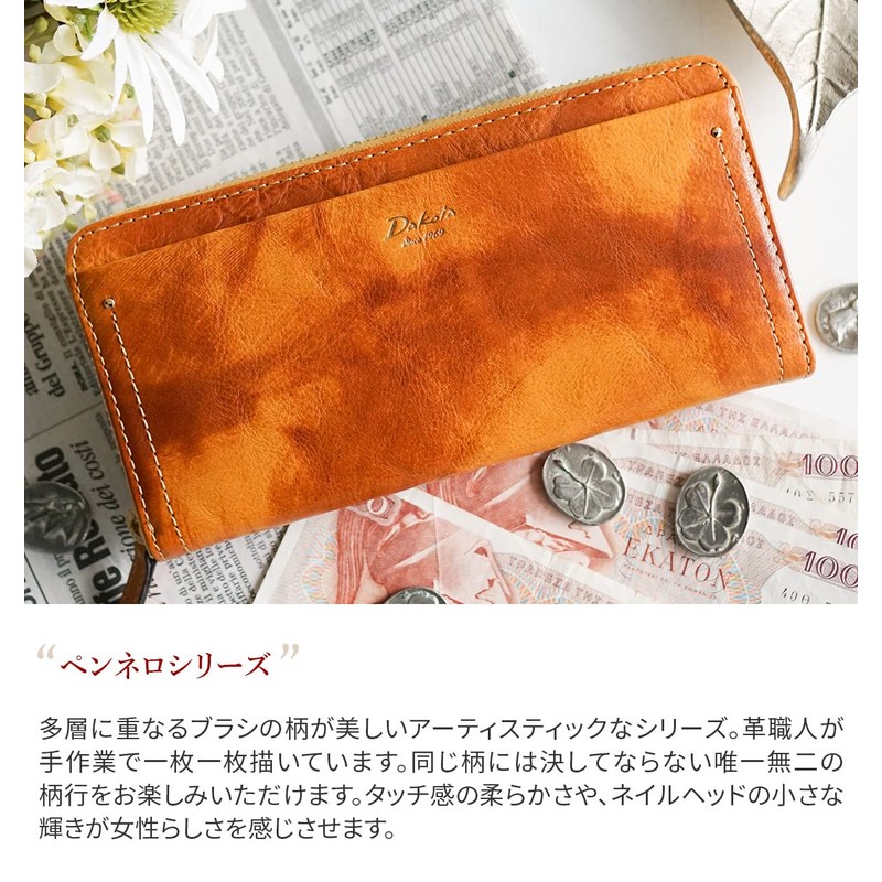 Dakota DA-30683 Women's Long Wallet, Round Zipper, Genuine Leather, green