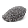 Hanna Hats Donegal Touring Cap Tweed Hat, Granite Grey Herringbone