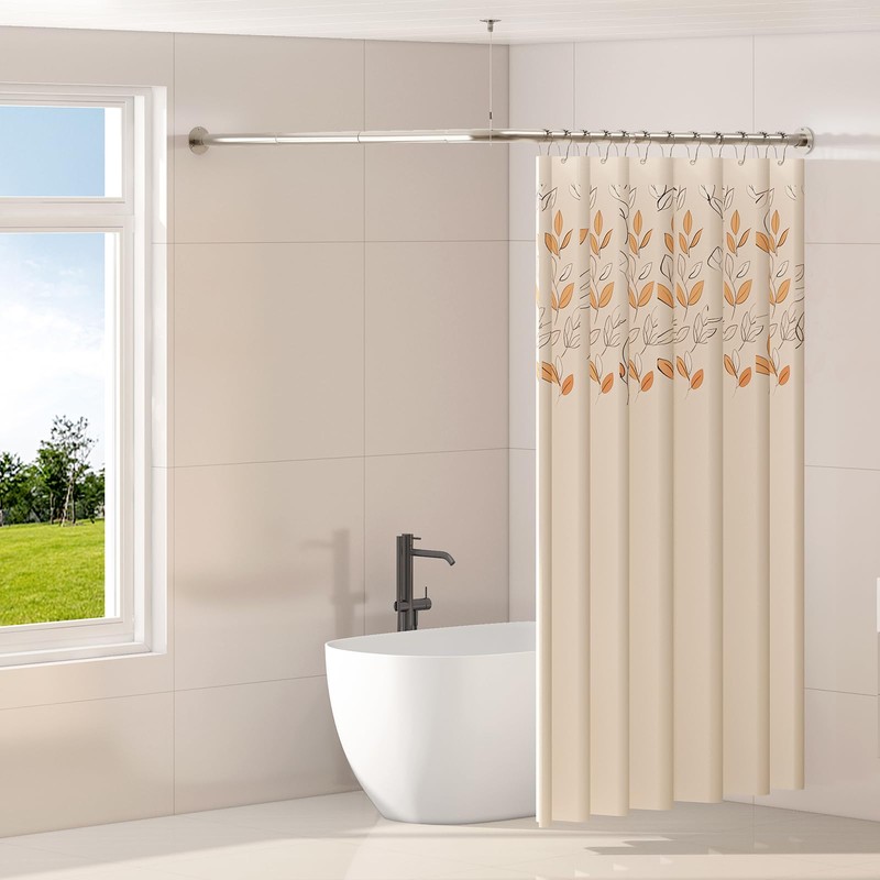 Yampos L Shaped Corner Shower Curtain Rod, 24" - 53"