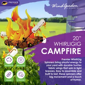 Whirligig Spinner Campfire 20" – Cozy Outdoor-Themed Design, Weather-Resistant Outdoor Decor, Durable & Lightweight for Patios, Yards, and Gardens - Eye-Catching Wind Spinner