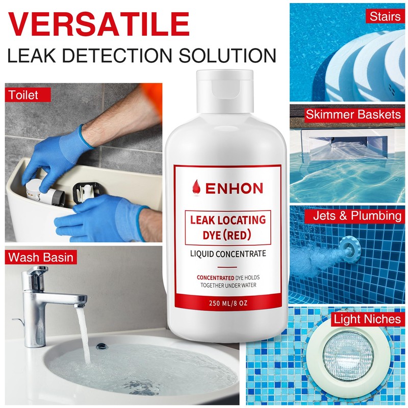 Enhon Pool Leak Locator Dye Kit – 8 oz Red