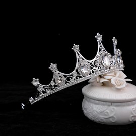 YUNHENTONG Women's Birthday Crown, Tiara, Wedding Tiara, Crystal Crown for Weddings, Proms, Parties, Princess Parties, Birthday Parties, Alloys, Crystal