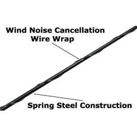 AntennaMastsRus - 12 Inch Black Short Antenna is Compatible with Jeep Wrangler JK - JL | Gladiator (2007-2024) - Spiral Wind Noise Cancellation - Spring Steel Construction - Stainless Steel Threading