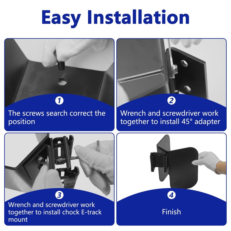 4PCS Wheel Chock for E-Track System, E-Track Accessories Compatible with