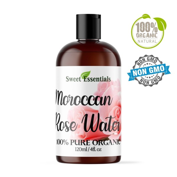 Organic Rose Water | 4oz | Chemical Free | Imported from Morocco | 100% Pure
