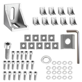 Mounting Material Angle Fixing, Aluminium Profile 20 x 20 and 30 x 30 Angle Connectors Corner Connector Wall Bracket 90 Degree Angle Grid for Strut Profile Angle Wall Bracket (10 Pieces 30 x 30)