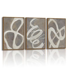 InSimSea Framed Modern Minimalist Abstract Wall Art for Living Room,3 Pieces Canvas Prints Paintings Art for Walls,Office Bedroom Decor,16x24inchx3pcs