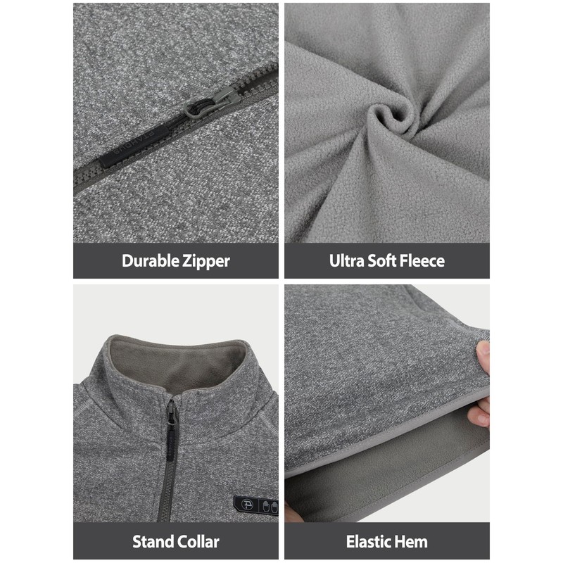 PTAHDUS Women's Heated Fleece Jacket 5 Heat Zones Battery Pack
