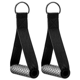 ANCLLO Exercise Resistance Bands Handle -Cable Machine Attachments Resistance Bands Handles Grips Fitness Strap Stirrup Handle Cable Attachment Silicon Grip with Solid ABS Cores