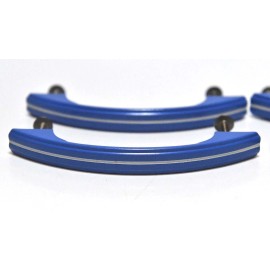 4 VINTAGE  MATCHING RETRO BLUE DRAWER OR CABINET PULLS