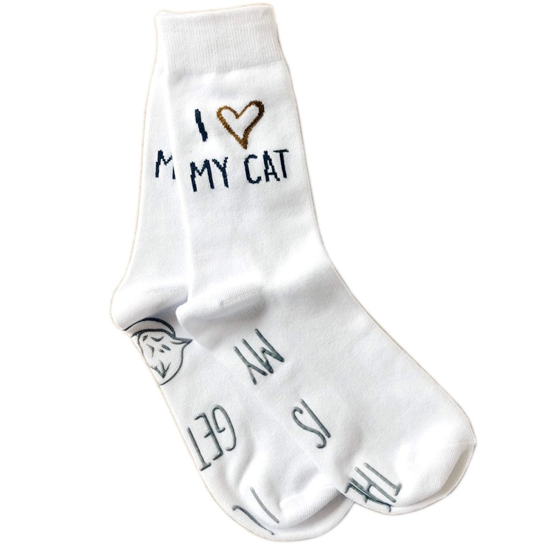 bring me socks CAT1 Socks, White/Grey, One Size