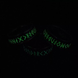 mil vientos 2 Anillos De Hombre Vikingo Runa  Acero Inoxidable Luminoso