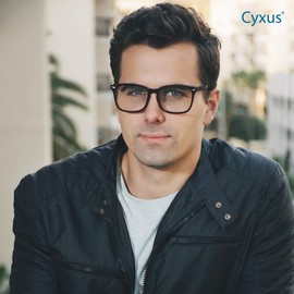 Cyxus 8082X29BAG Fashion Glasses, Unisex, Storage Bag, Wellington Frame, Clear Lens, Stylish