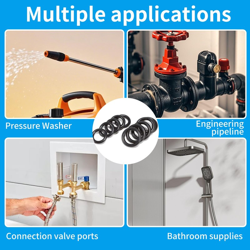 50 Pieces Power Pressure Washer O-Rings Replacement for 1/4 inch,