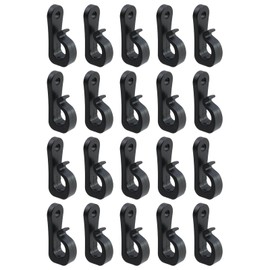 Semetall Plastic String Lights Hooks 20-Pack,Outdoor Christmas Fairy LED Clips,Black