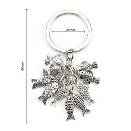 Stainless Steel Keyring for Men and Women, Unique Gift for Fishermen, Stylish Fish Pendant, Ideal for Dads, Creative Gifts and Personal Memories, Gifts for Women, silver