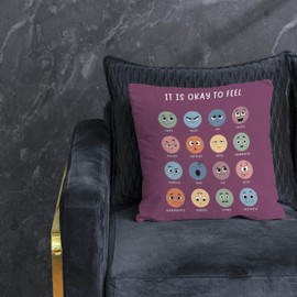 Nogrit Counseling Office Must Haves Pillow Cover, Calming Corner, Mental Health Pillowcase Decor for Home Kids,Mental Health Counselor Gifts, Calming Corner Pillow Covers 18x18 Dark Purple