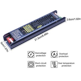 GOMING CE Ultra Thin 12V 200W Power Supply LED Driver AC 100-130V to DC 12V 16.7A Lighting Transformer Constant Voltage for LED Strip Light