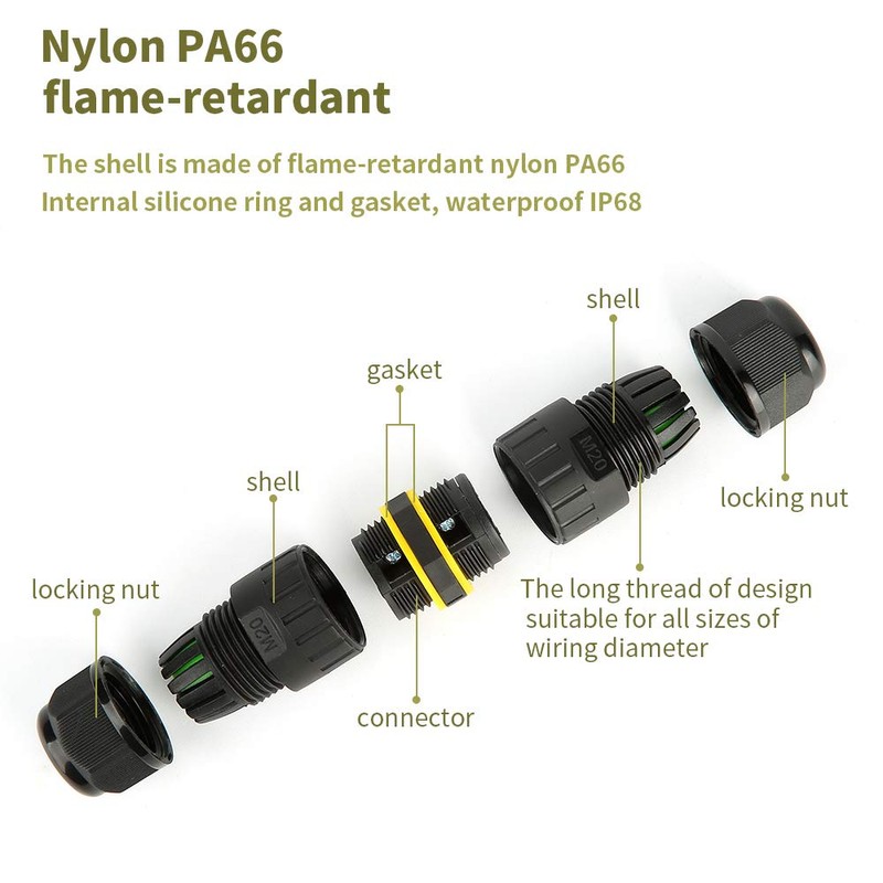 IP68 Waterproof Junction Box Outdoor External Sleeve Coupler,M20 Cable Connector
