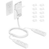 6FT Ultra Flat Plug Dual Extension Cord with 6 Outlets,