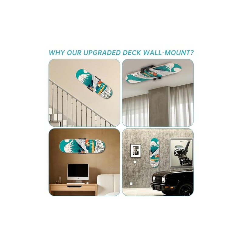 360° Swivel Skateboard Wall Mount - Perfect Display for Collectors