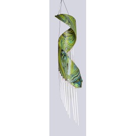Large Beautiful Palm Tree Spiral Leaf Wind Chime with Metal Musical Sound Calming Therapy