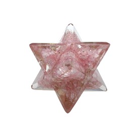 1 Pcs Rose Quartz Large Crystal Orgone Merkaba Star for Reiki Healing Meditation and Crystal Grid