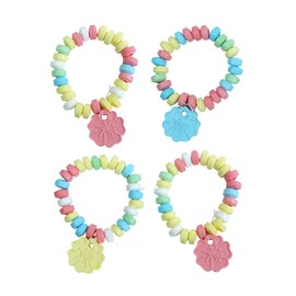 Candy Flowers - 24 Hibiscus Flower Shaped Candy Bracelets Individually Wrapped Bulk - Great for Spring Easter Party Favors - Easter Basket Stuffers - Easter Egg Fillers - Egg Hunt - Luau Party