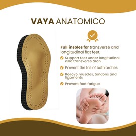 Vaya Anatomico Orthopaedic Insoles with Activated Carbon for Transverse and Longitudinal Flat Foot Heel Pads Size 6