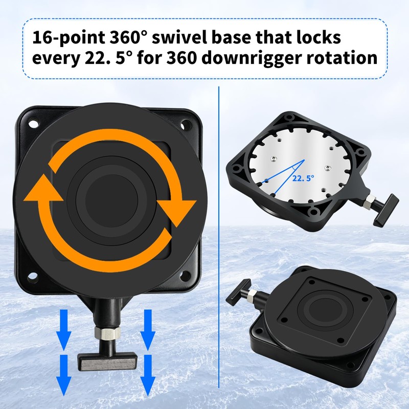 XQK 1 Pack 2207003 Low-Profile Swivel Mounting Base Compatible with