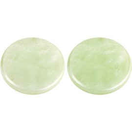 Bememo 2 Pieces Jade Stone for Lash Glue Eyelash Extension Round Jade Stone Green Lash Tile Glue Holders Adhesive Pallet Fake Eyelash Holder Base 2 Inch
