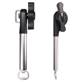 KOMUNJ Multi-purpose opener, safety can opener, ergonomic non-slip design with smooth edge, clean and safe, opens cans, bottles and more