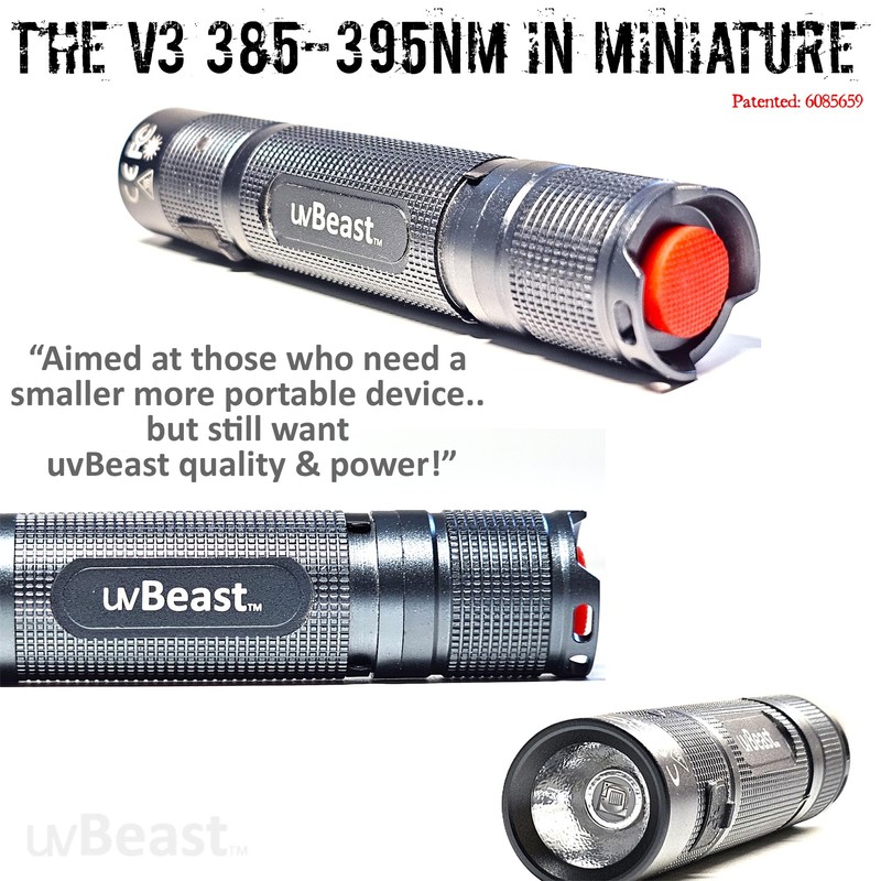 uvBeast New V3 MINI 385-395nm - Black Light UV Flashlight