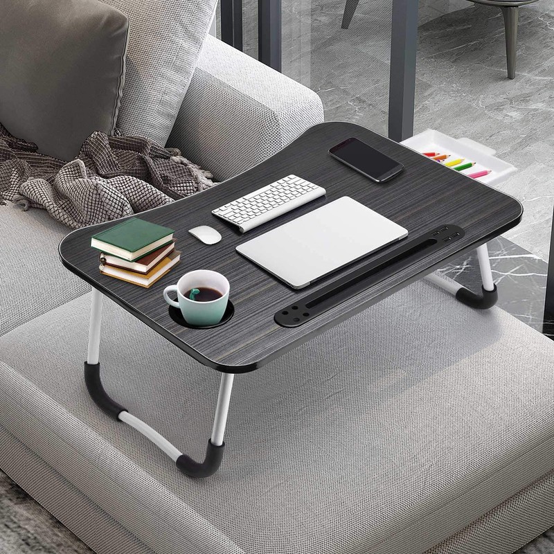Slendor Lap Desk with Tablet Slot, Foldable Laptop Table with