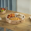 3 Sectional Round Snack Tray for Dining Table and Kitchen