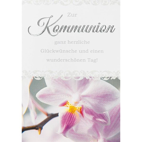 Perleberg Communion Card with Pink Envelope 11.6 x 16.6 cm