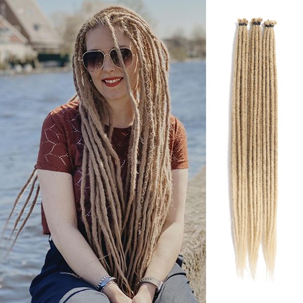 Dreadlock Extensions 20 Strands 24inch Light Brown to Blonde Soft