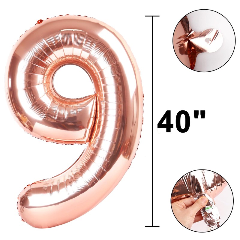 40 Inch Rose Gold Balloon Number 19 Balloon,Jumbo Mylar Foil