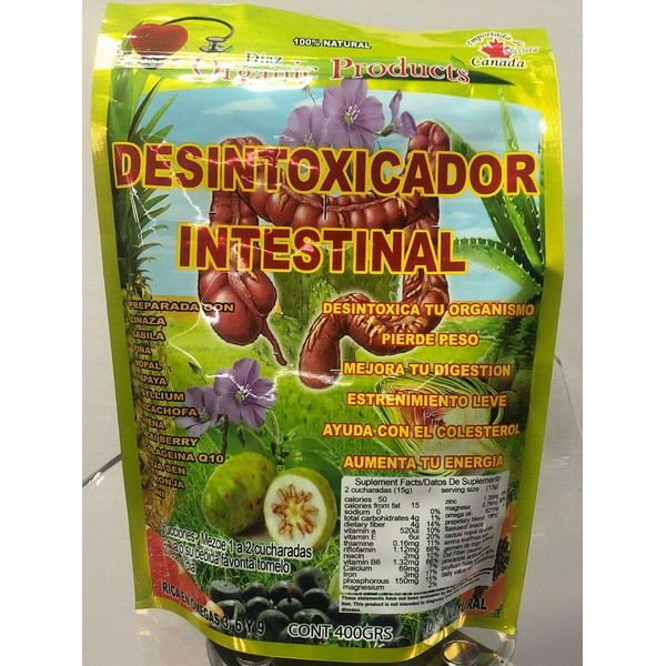 NEW SEALED DESINTOXICADOR INTESTINAL ORGANIC PRODUCTS 100 % NATURAL FLAX SEED 