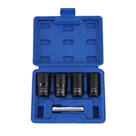 5 PCS Twist Socket Set, Lug Nut Remover Extractor Tool Metric Bolt and Lug Nut Extractor Socket Tools, 1/2" Drive Impact Extractor Tool for Removing Rust Deformation Peeling (One Size 5PCS)