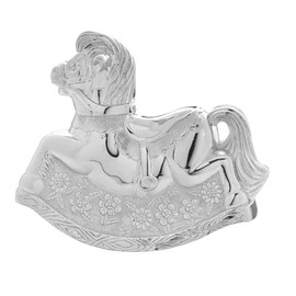 Rocking Horse Money Box 13cm Silver Plated Money Bank for New Baby or Christening Comes boxed 3650