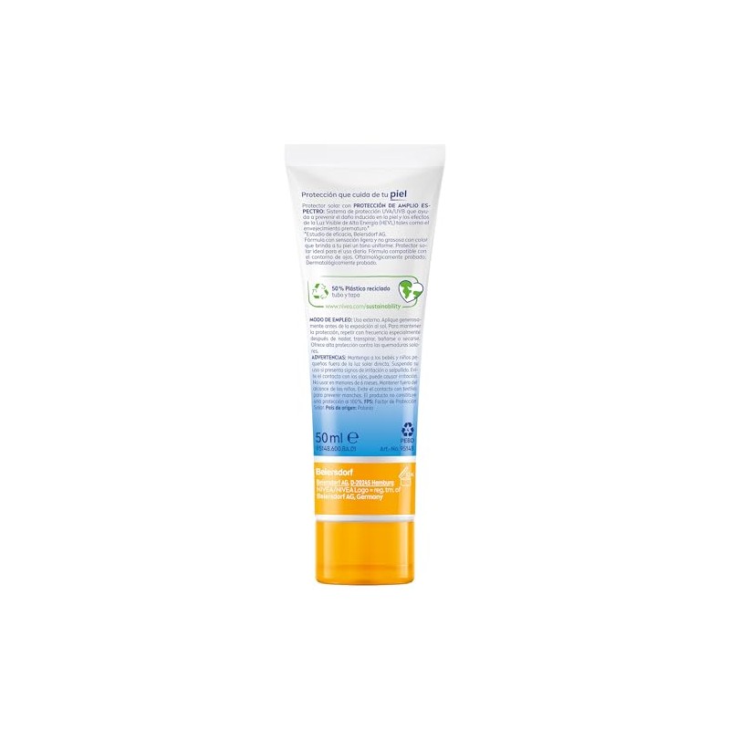 Protector Solar Facial NIVEA SUN Control Brillo Tono Claro, Cobertura