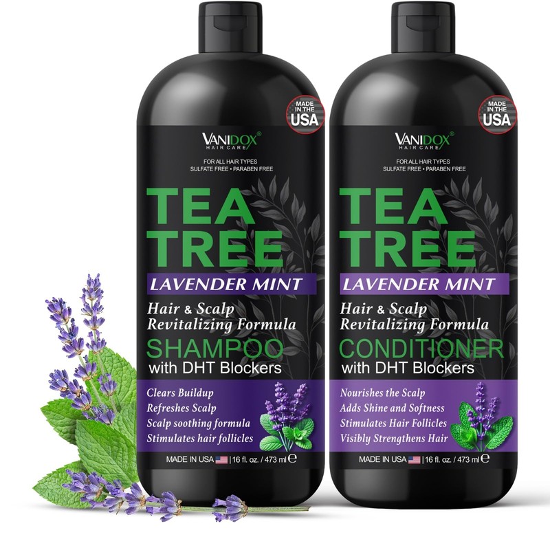 Champú y acondicionador Tea Tree Lavender Mint con aceite de